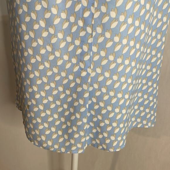 Rose and olive blue white and tan printed tank top - Picture 4 of 6